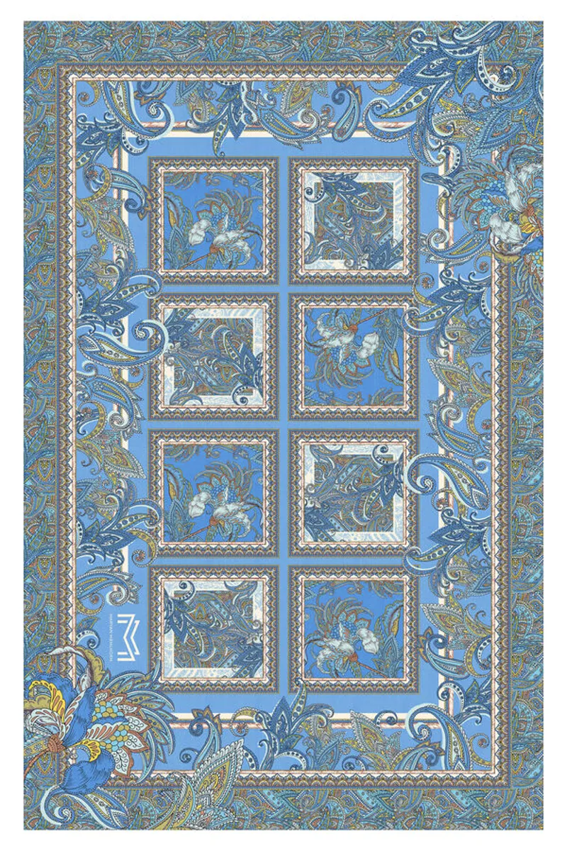 Maryan Mehlhorn Majorelle Silk Pareo in Oriental Horizon