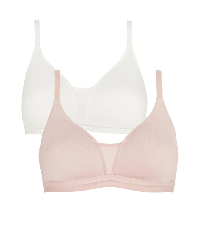 Royce Posy 2 Pack Teen Bra in Blush and Ivory