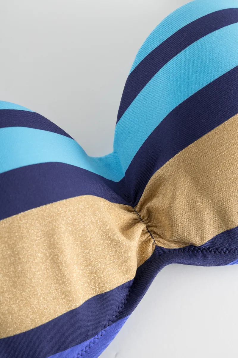 Louis Feraud Stripe Bandeau Bikini in Blue-3