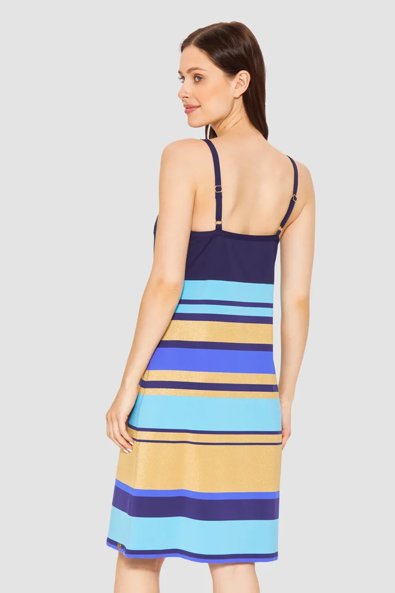 Louis Feraud Stripe Beachdress in Blue-2