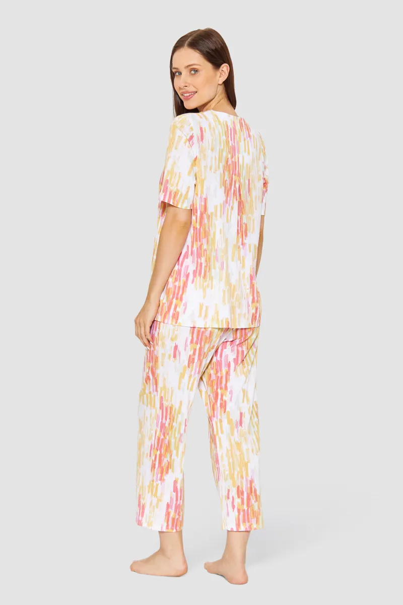Louis Feraud Watercolour Pyjama in Sorbet-2