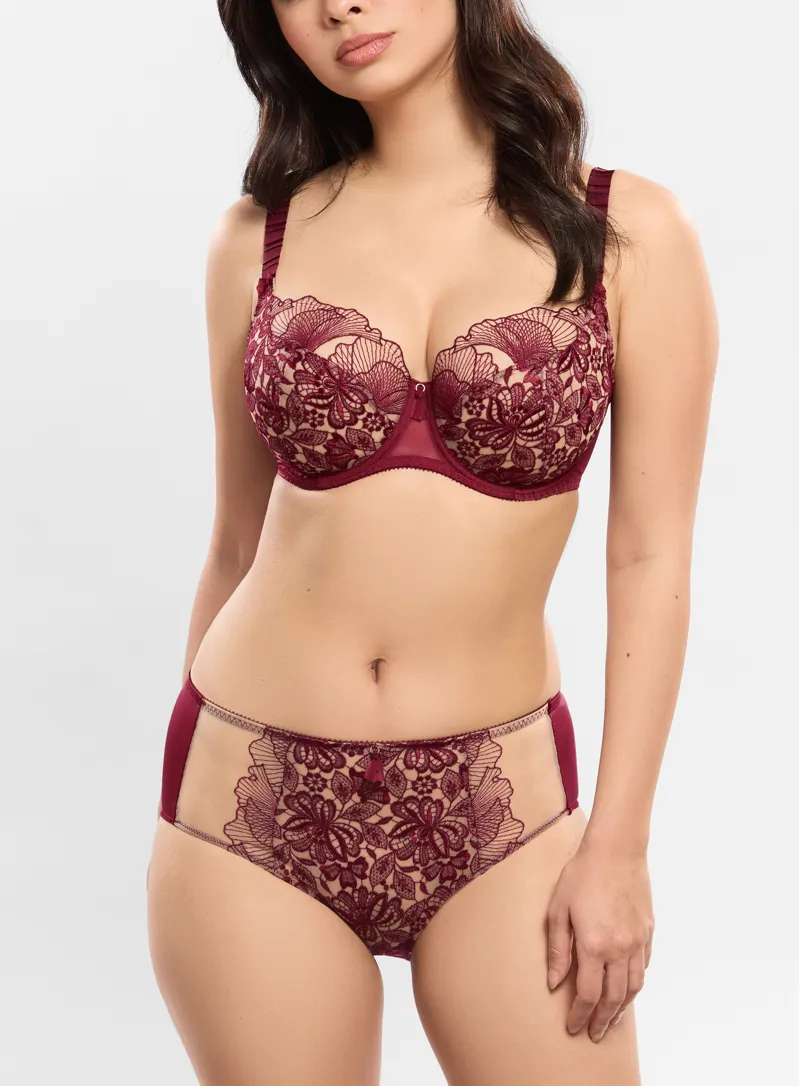 Empreinte Agathe Underwired Low-necked Bra in Amarante-1