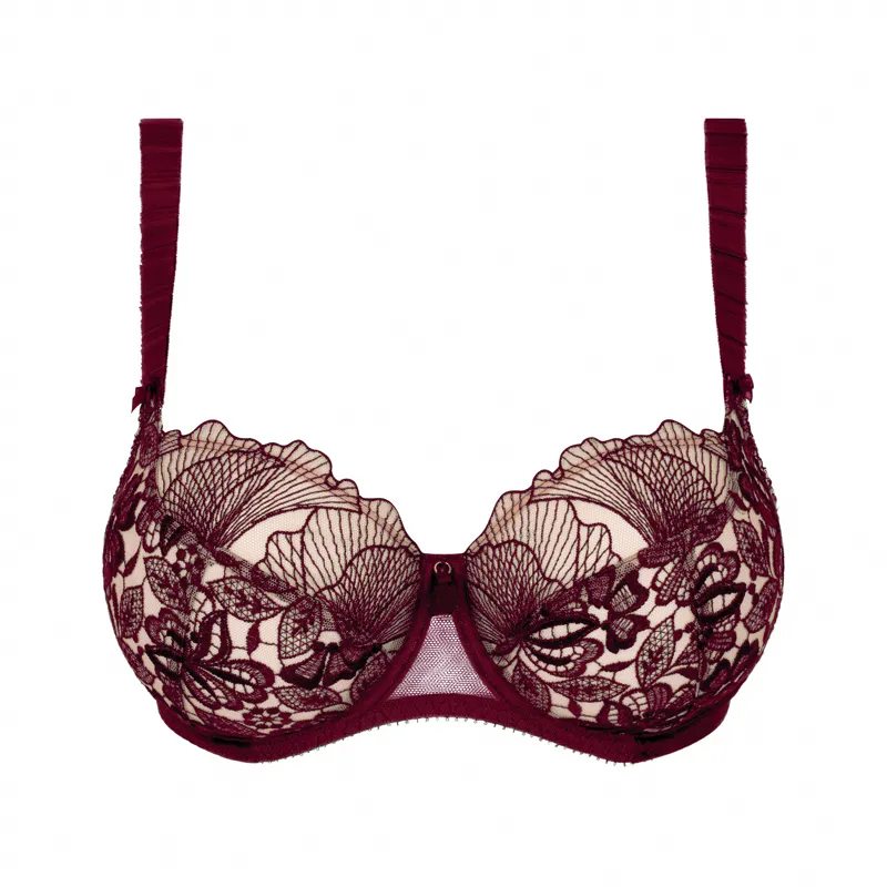 Empreinte Agathe Underwired Low-necked Bra in Amarante