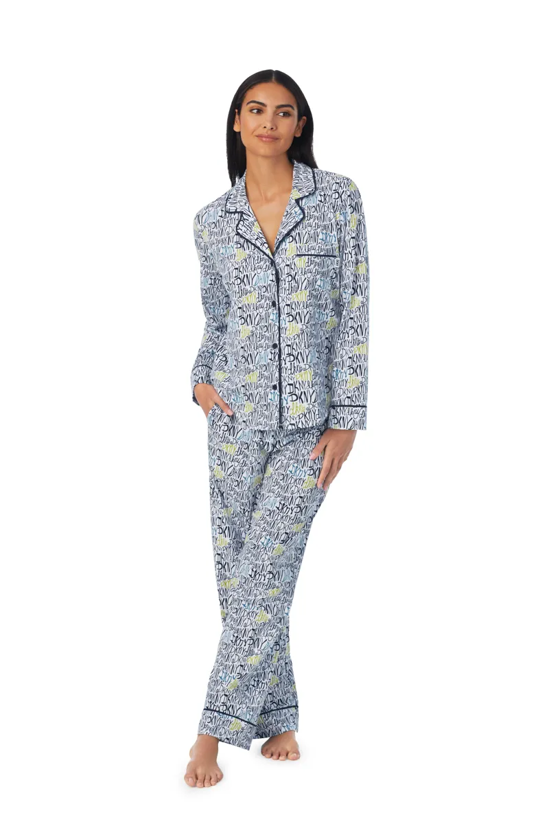 DKNY Upbeat Classic Logo Pyjama in White