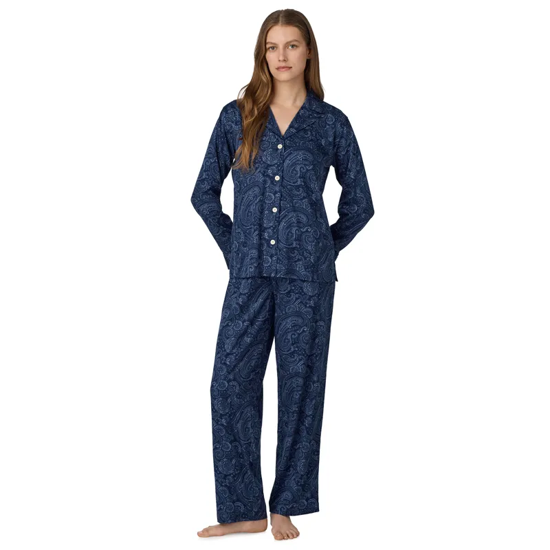 Ralph Lauren Paisley Sateen Classic Pyjama in Navy
