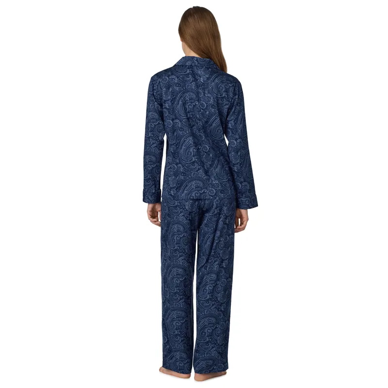 Ralph Lauren Paisley Sateen Classic Pyjama in Navy-1