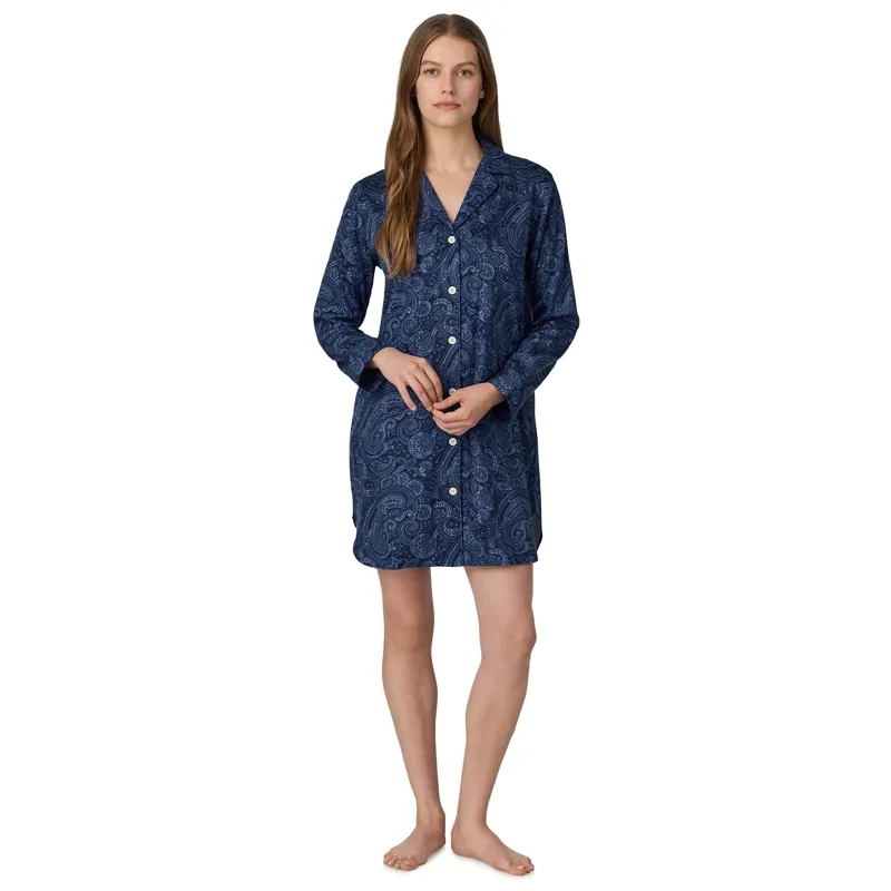 Ralph Lauren Paisley Sleepshirt in Navy