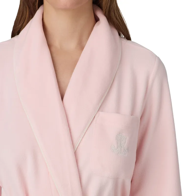 Ralph Lauren Dalton Fleece Robe in Pink-2
