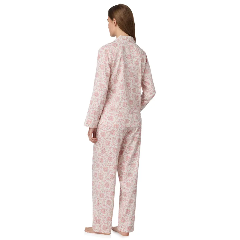 Ralph Lauren Vintage Sateen Notch Collar Pyjama in Pink-1