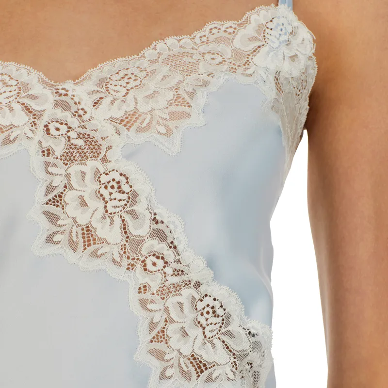 Ralph Lauren Signature Satin Chemise in Blue-2