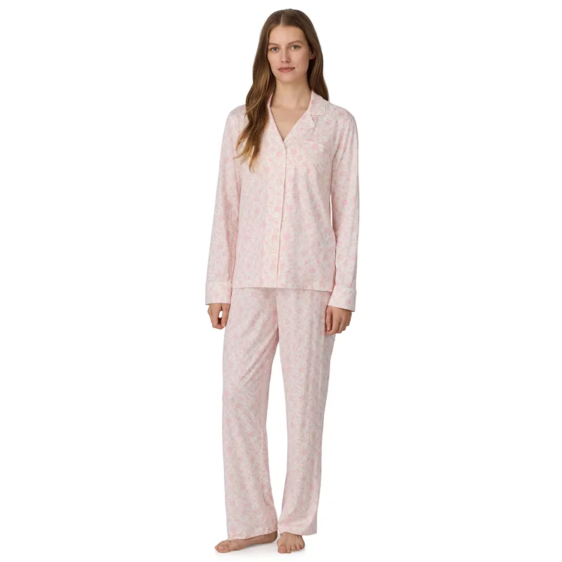 Ralph Lauren Floral Cotton Knit Classic Pyjama in Pink