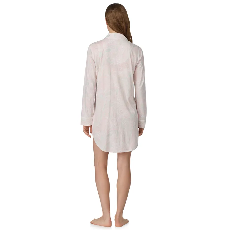 Ralph Lauren Paisley Cotton Knit Classic Sleepshirt in Pink-1