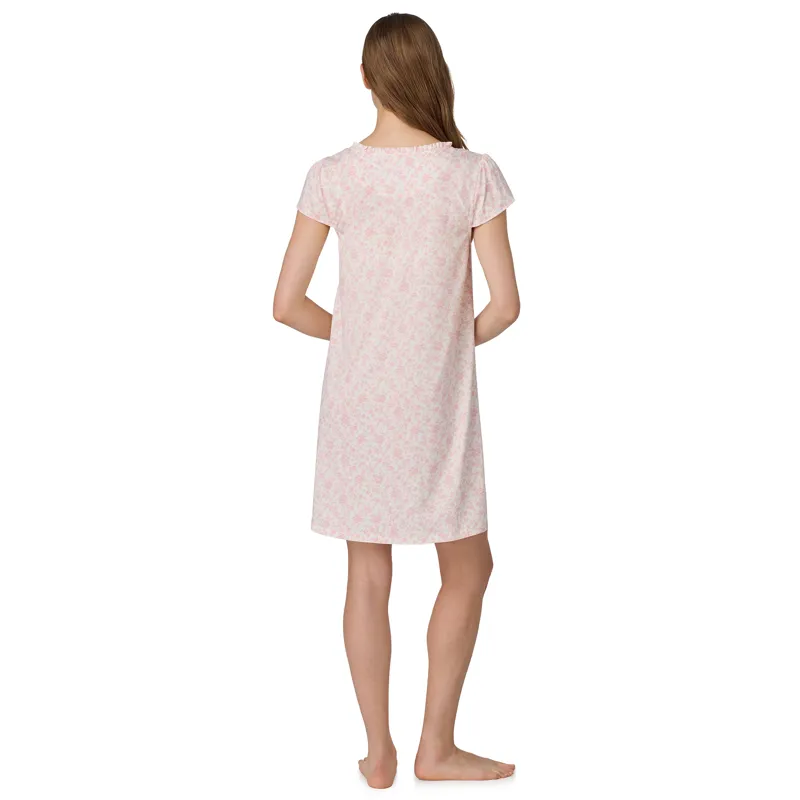 Ralph Lauren Floral Cotton Knit Short Sleeve Ballet Gown in Pink-1