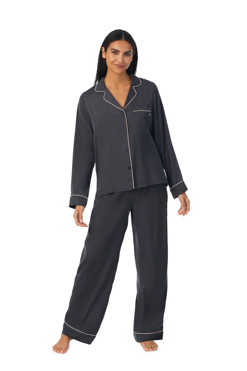 DKNY Classic Satin Pyjama in Charcoal