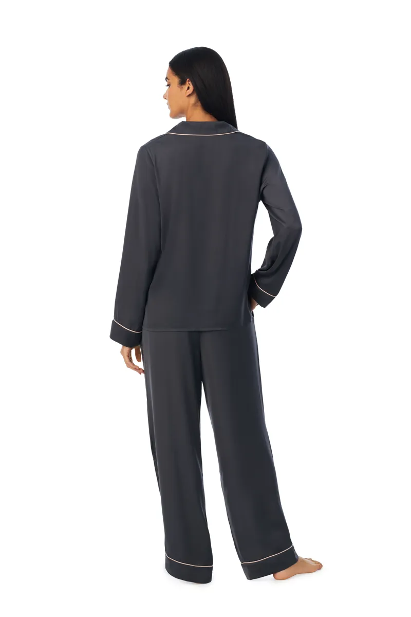 DKNY Classic Satin Pyjama in Charcoal-2