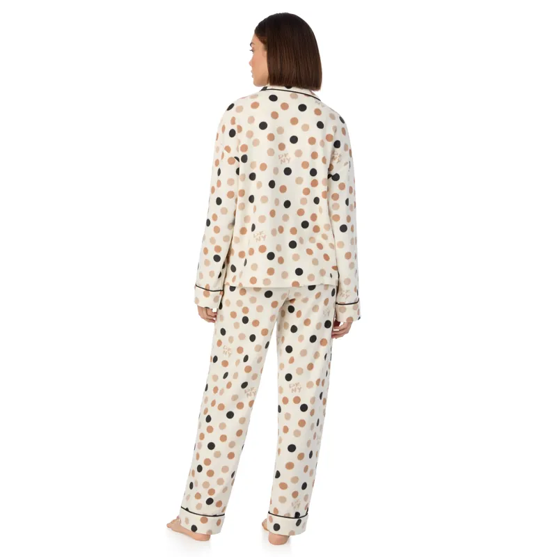 DKNY Cosy Season Fleece Pyjama in White Dot-2