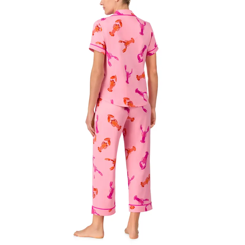 Kate Spade Lobster Dance Jersey Cropped Pyjama in Pink-2