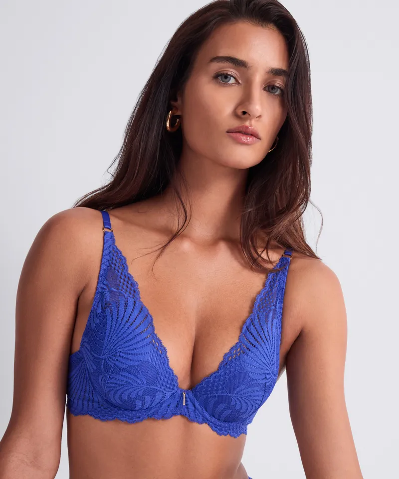 Aubade Rhythm of Desire Padded Plunge in Azure Blue-1