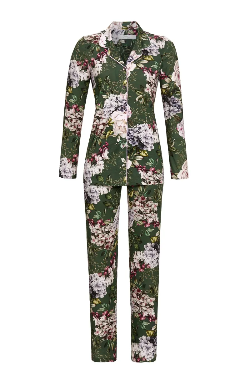 Ringella Classic Floral Pyjama in Green