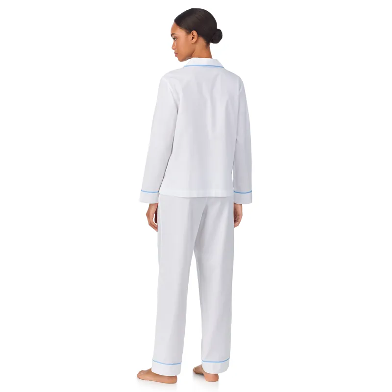 Ralph Lauren Classic White Pyjama in Blue Trim-1