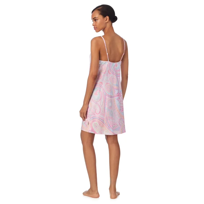 Ralph Lauren Satin Chemise in Pink Paisley-1