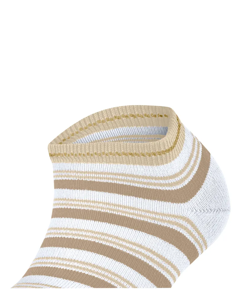 Falke Smart Stripe Sneaker Sock in White-4