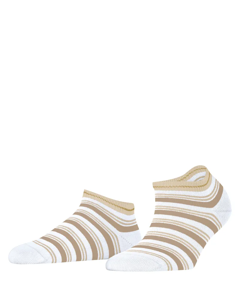Falke Smart Stripe Sneaker Sock in White-2