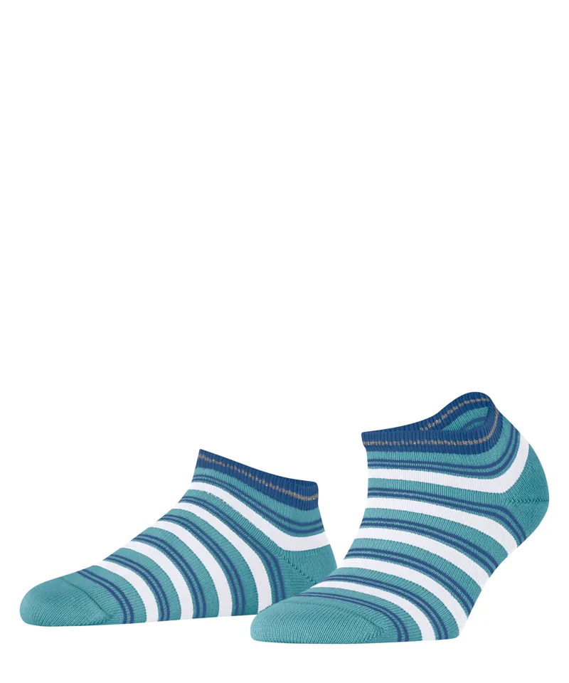 Falke Smart Stripe Sneaker Sock in Blue-2