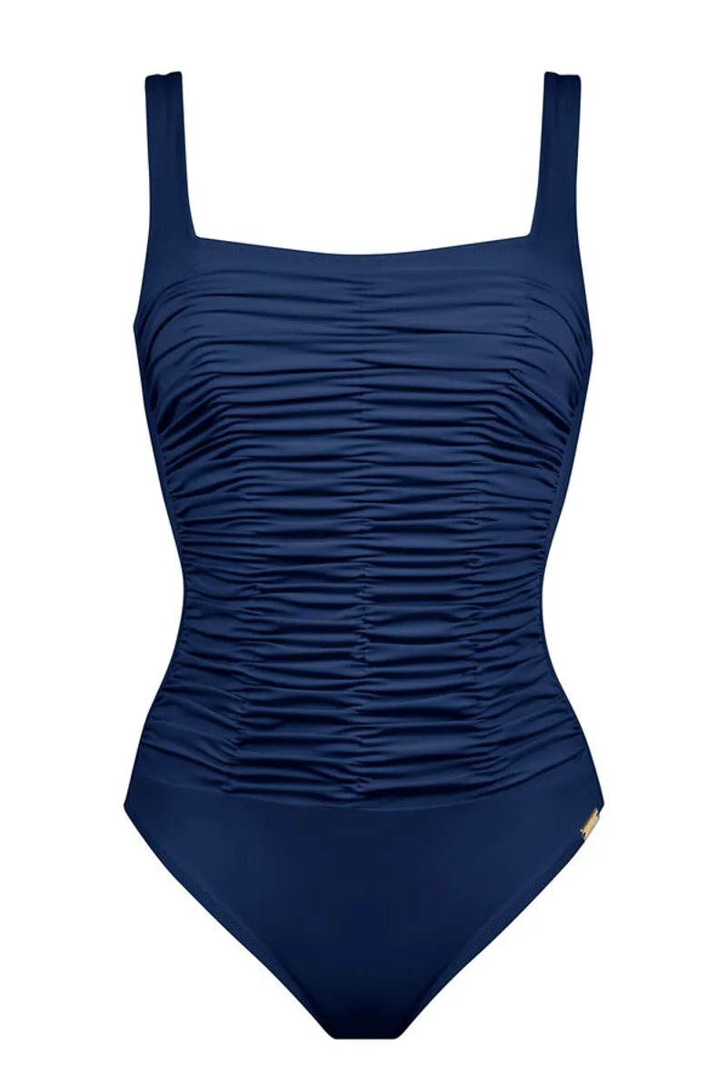 Maryan Mehlhorn Elements Ruched Soft Cup Swimsuit in Indigo