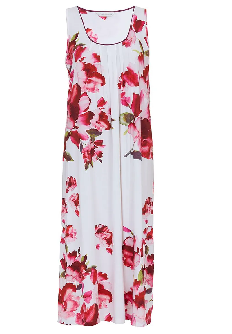 Cyberjammies Isabella Floral Long Nightdress in White