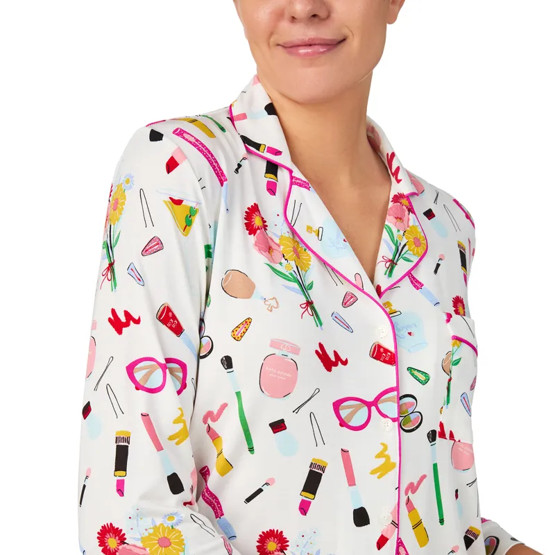 Kate Spade Make Up Classic Pyjama in Cream-2