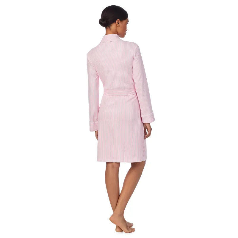 Ralph Lauren Short Robe in Pink Stripe-1