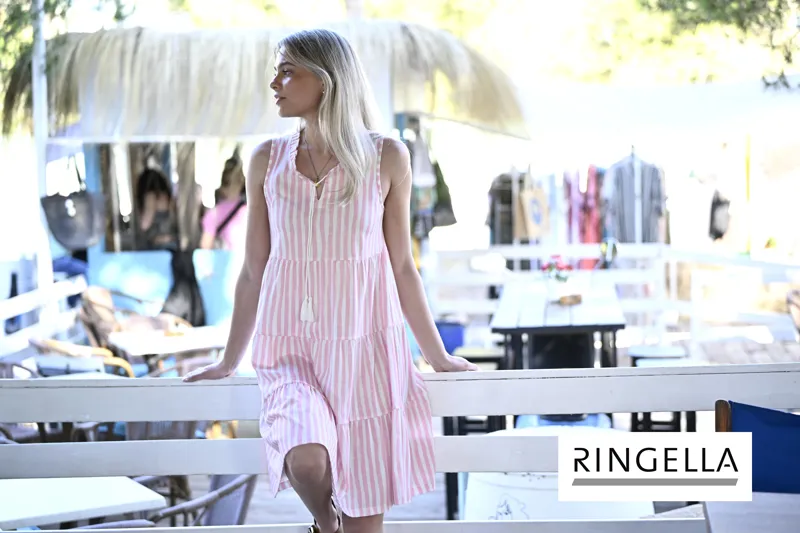 Ringella Striped Breezy Summer dress in Rosequarz-2