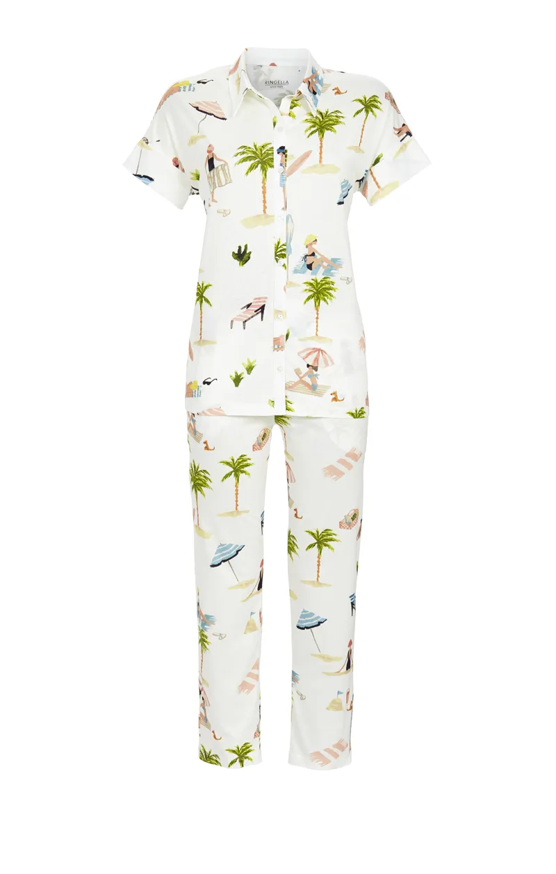 Ringella Beach Day Short Sleeve Pyjama in White