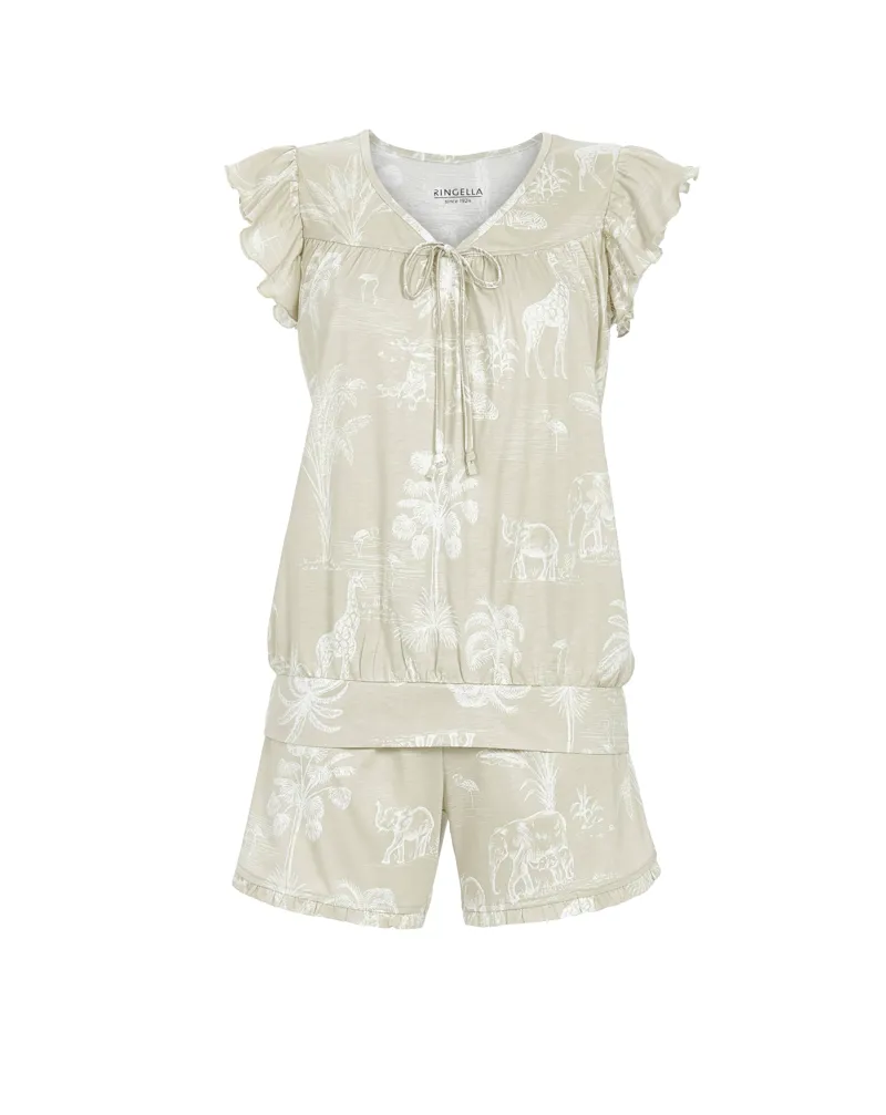 Ringella Safari Summer Shorty Pyjama Set in Natural