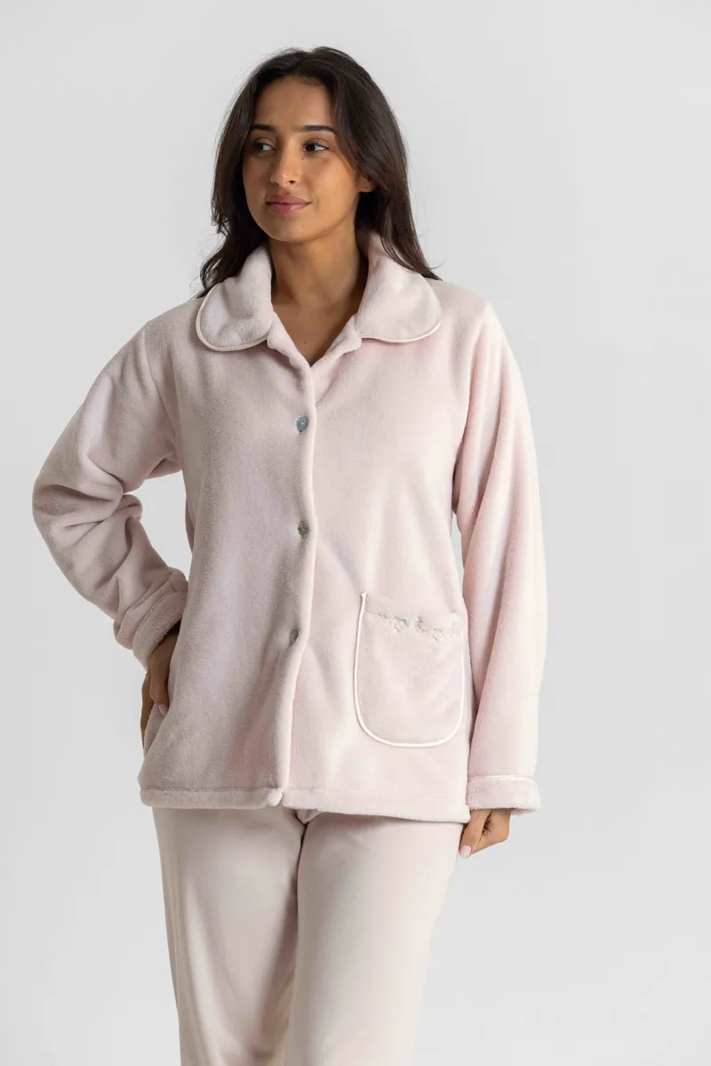 Mira Polar Fleece Bed Jacket in Pink