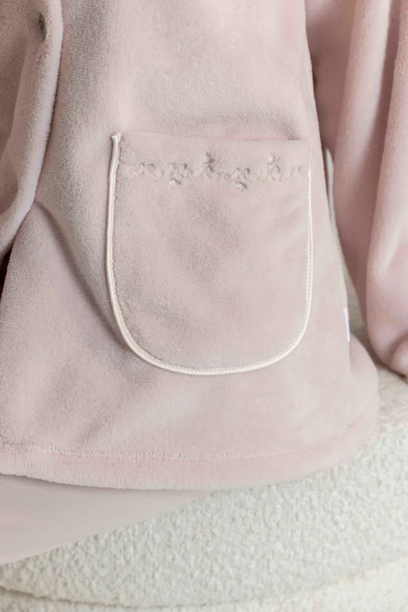 Mira Polar Fleece Bed Jacket in Pink-3