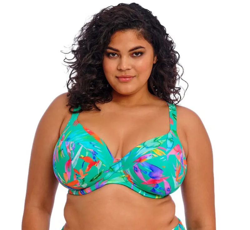 Elomi Toyama Tides Plunge Cup Adjustable Brief Bikini in Jade-3