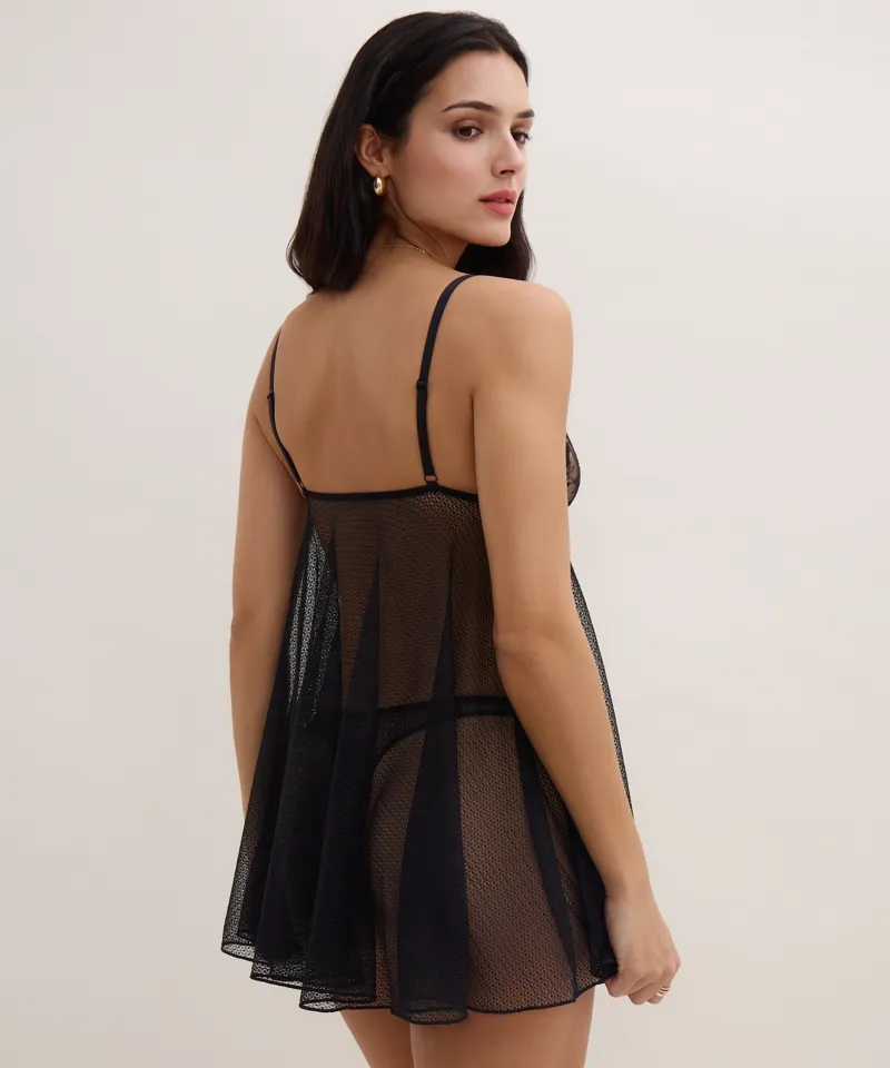 Aubade Hidden Treasure Badydoll in Black-3