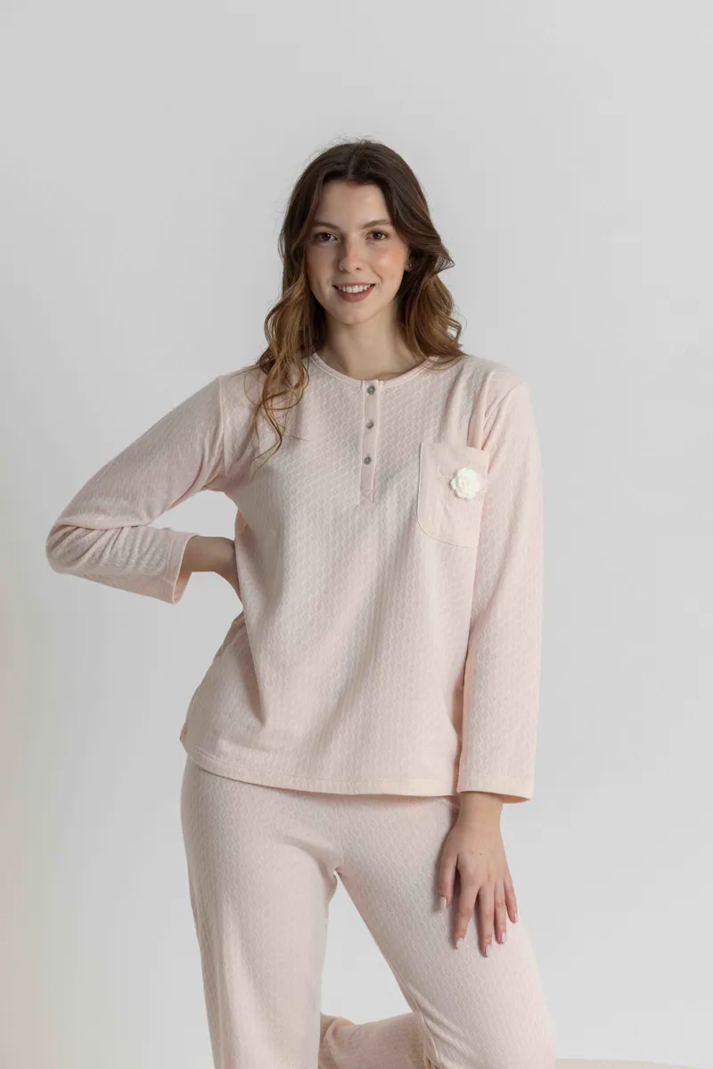 Mira Interlock Rose Pyjama in Light Rose-1