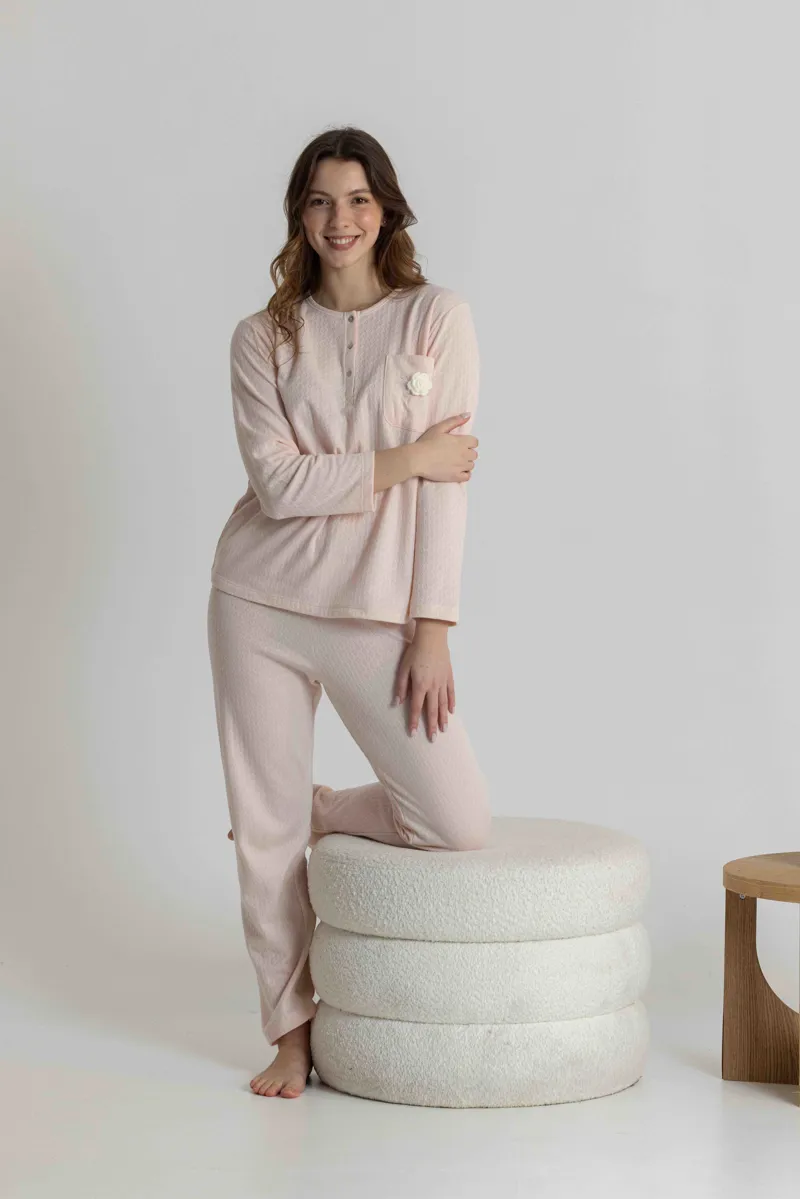 Mira Interlock Rose Pyjama in Light Rose-2