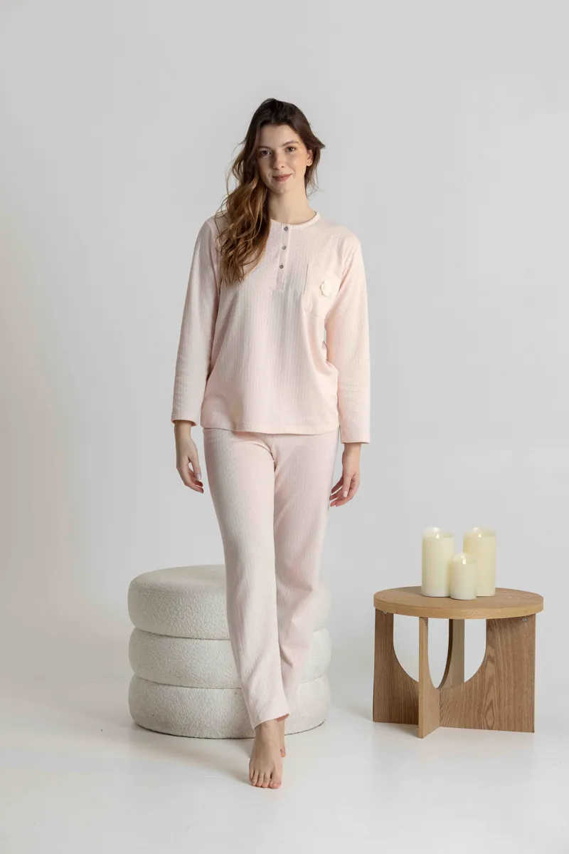 Mira Interlock Rose Pyjama in Light Rose