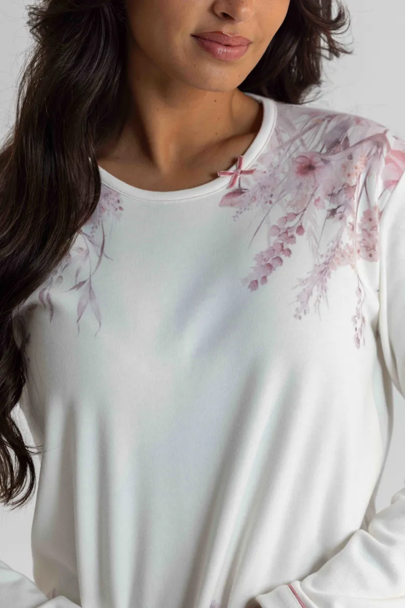Mira Double Knit Meadow Pyjama in Pink-2