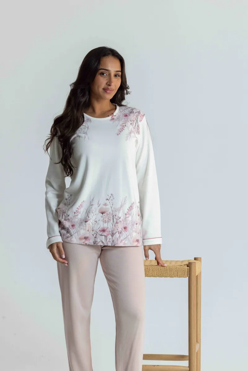 Mira Double Knit Meadow Pyjama in Pink