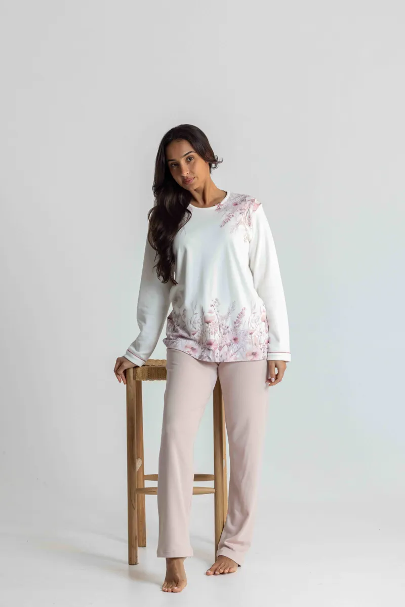 Mira Double Knit Meadow Pyjama in Pink-1