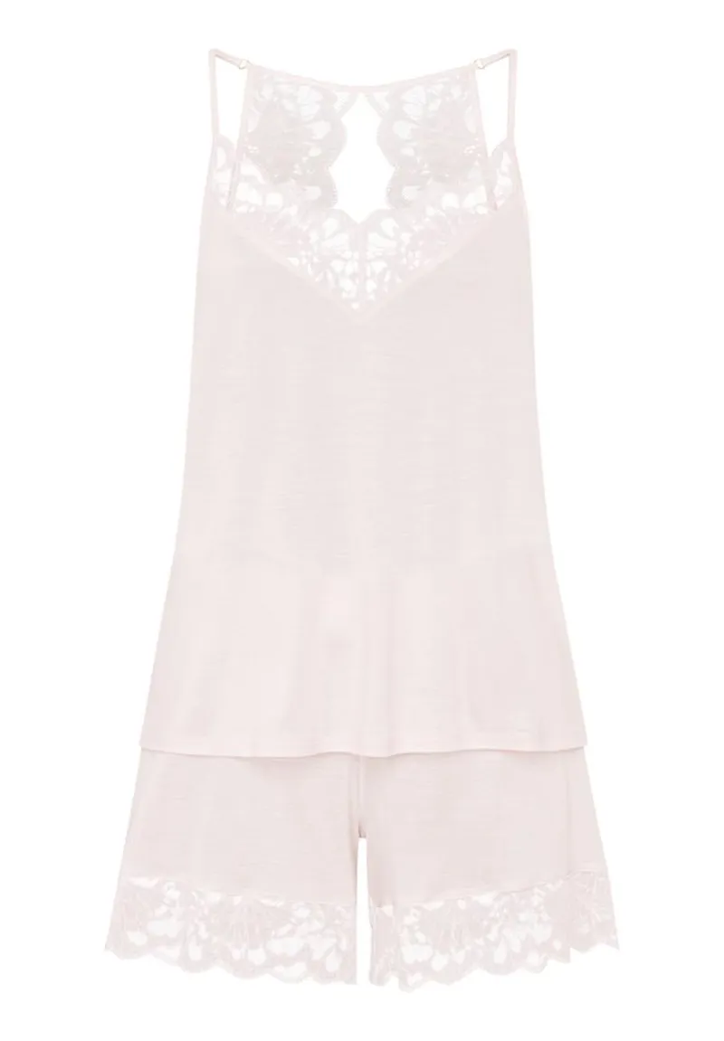 Hanro Mae Short Pyjama Set in Bonbon-2