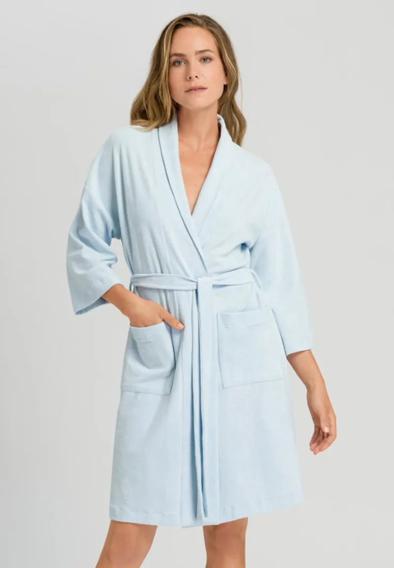 Hanro Sleep Robe in Misty Blue