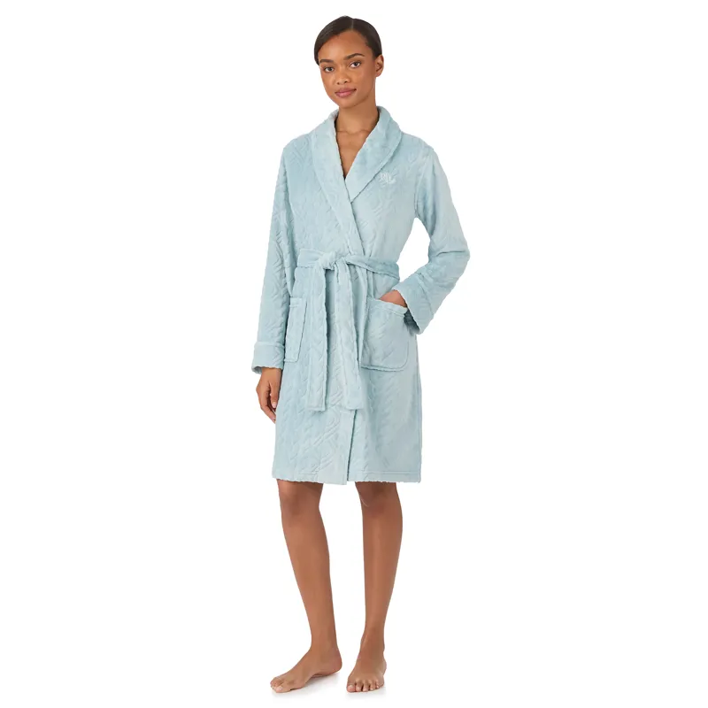 Ralph Lauren So Soft Short Robe in Blue
