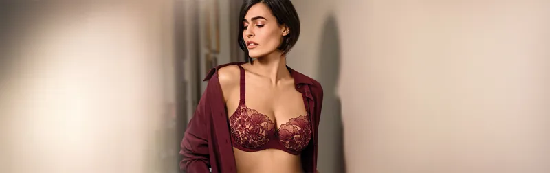 Empreinte Agathe Underwired Low-necked Bra in Amarante-4