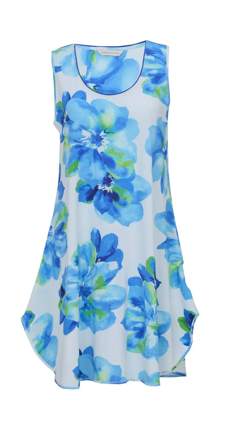 Cyberjammies Ashley Swing Nightdress in Dark Blue Floral